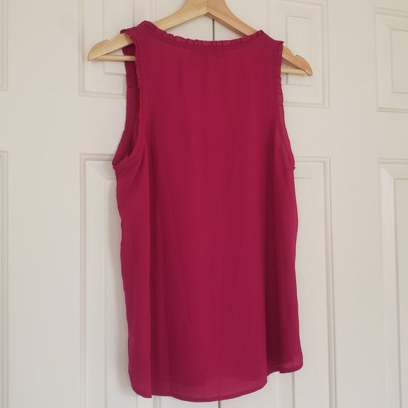 LOFT Berry Pink Flowy Sleeveless Blouse - Size M - Picture 7 of 11